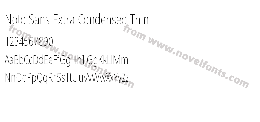 Noto Sans Extra Condensed ThinPreview