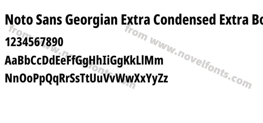 Noto Sans Georgian Extra Condensed Extra BoldPreview