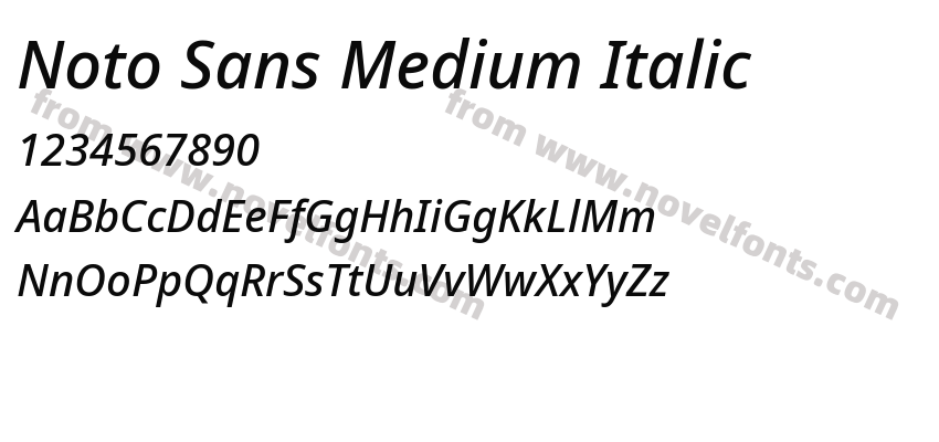Noto Sans Medium ItalicPreview