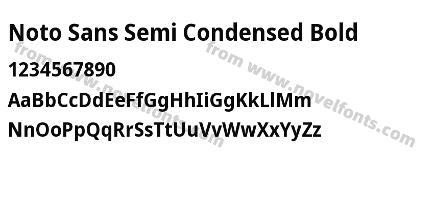Noto Sans Semi Condensed BoldPreview
