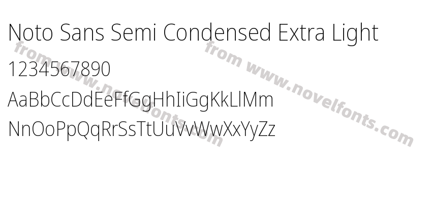 Noto Sans Semi Condensed Extra LightPreview