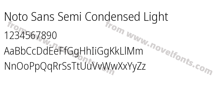 Noto Sans Semi Condensed LightPreview