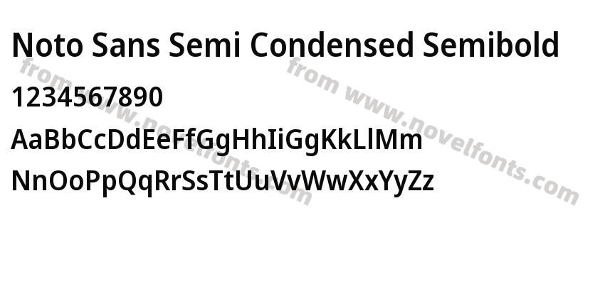 Noto Sans Semi Condensed SemiboldPreview