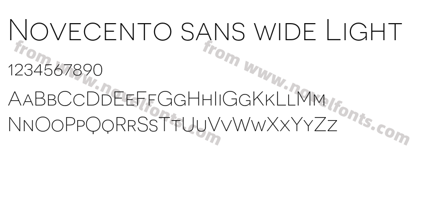 Novecento sans wide LightPreview