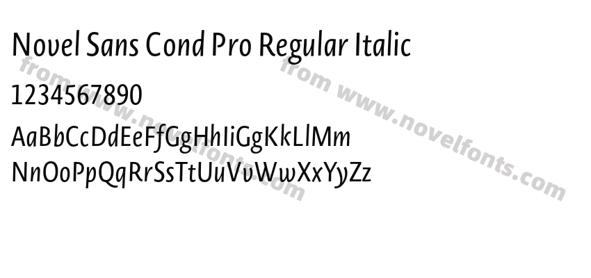 Novel Sans Cond Pro Regular ItalicPreview