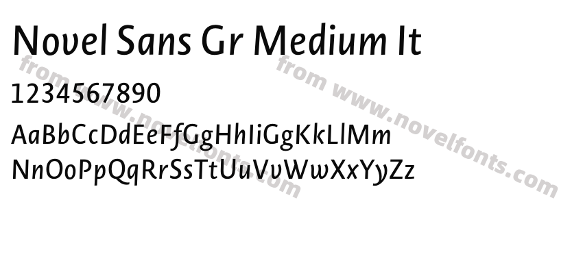 Novel Sans Gr Medium ItPreview