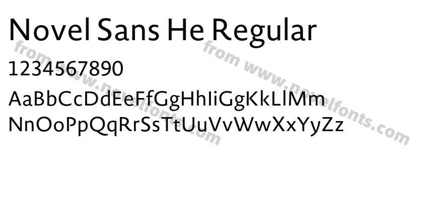 Novel Sans He RegularPreview