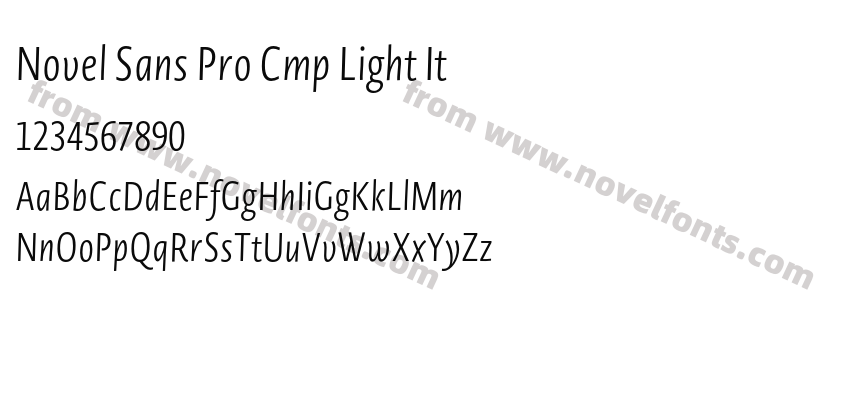Novel Sans Pro Cmp Light ItPreview