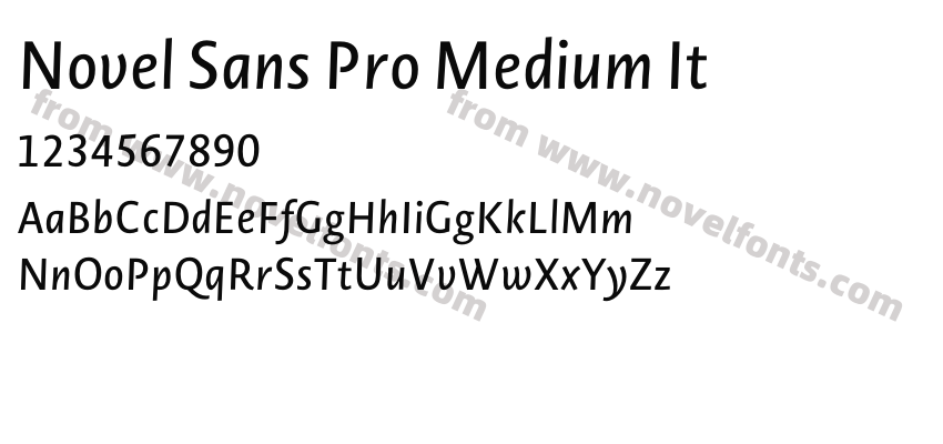 Novel Sans Pro Medium ItPreview