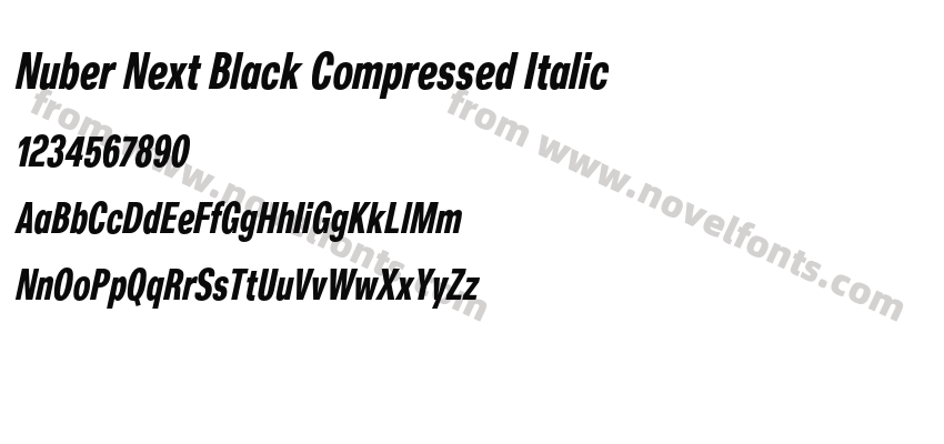 Nuber Next Black Compressed ItalicPreview