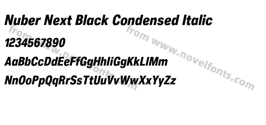 Nuber Next Black Condensed ItalicPreview