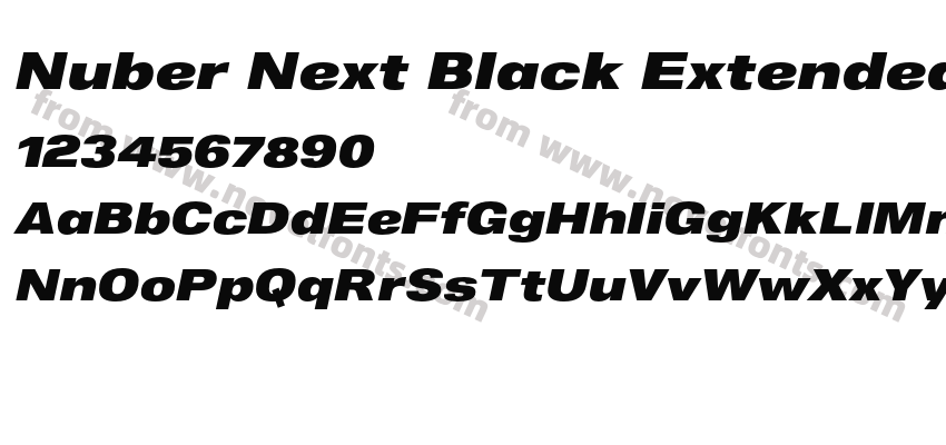 Nuber Next Black Extended ItalicPreview