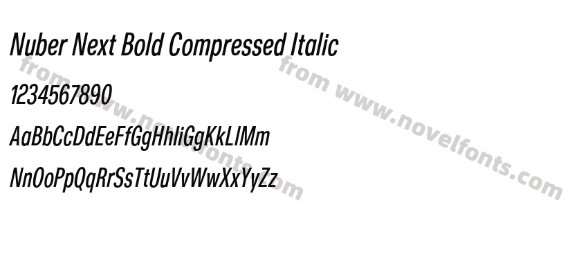Nuber Next Bold Compressed ItalicPreview