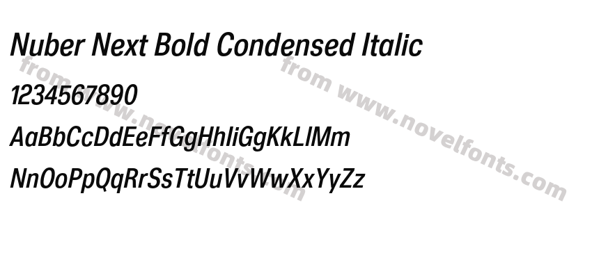 Nuber Next Bold Condensed ItalicPreview