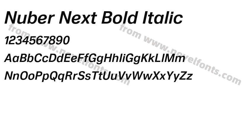 Nuber Next Bold ItalicPreview