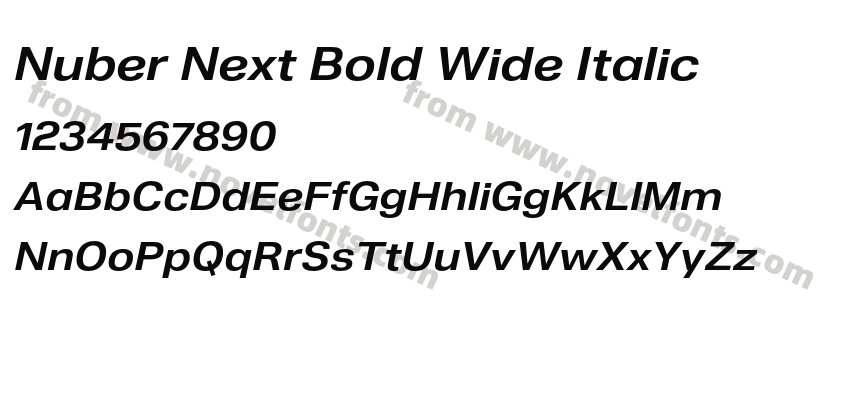 Nuber Next Bold Wide ItalicPreview