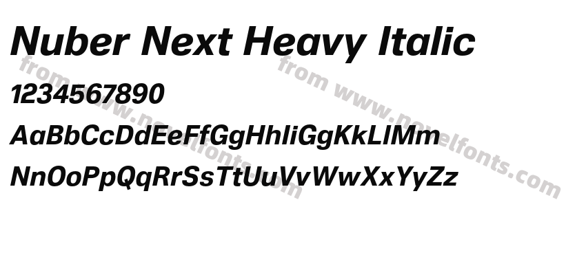 Nuber Next Heavy ItalicPreview