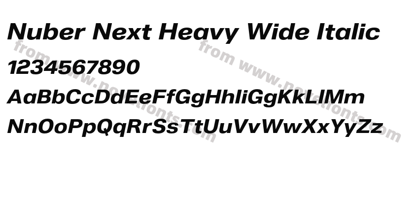 Nuber Next Heavy Wide ItalicPreview
