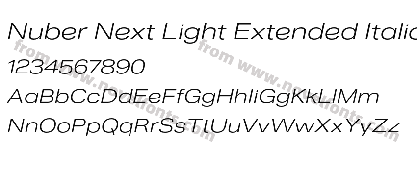 Nuber Next Light Extended ItalicPreview