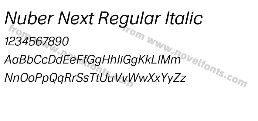 Nuber Next Regular ItalicPreview