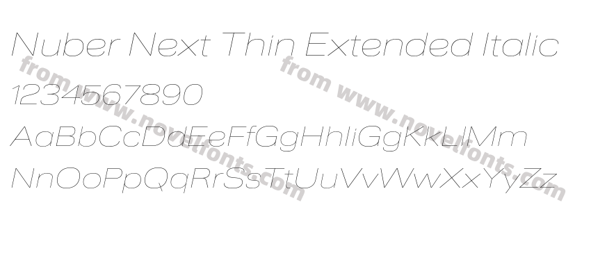 Nuber Next Thin Extended ItalicPreview