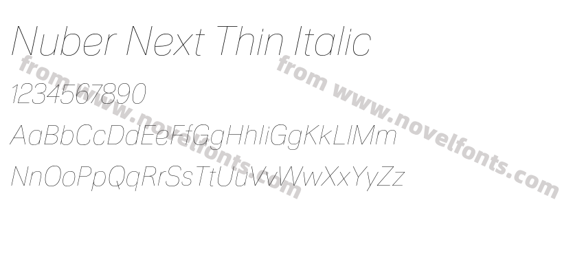 Nuber Next Thin ItalicPreview
