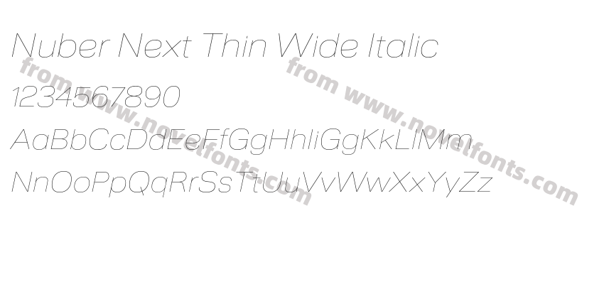 Nuber Next Thin Wide ItalicPreview