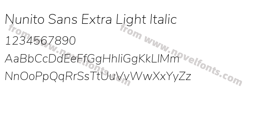 Nunito Sans Extra Light ItalicPreview