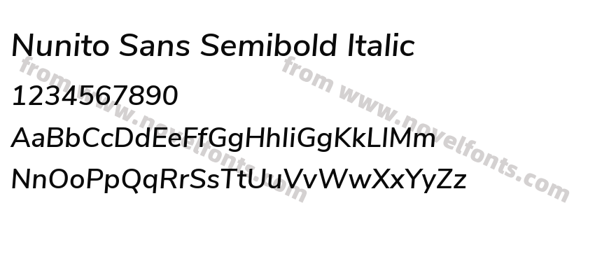 Nunito Sans Semibold ItalicPreview