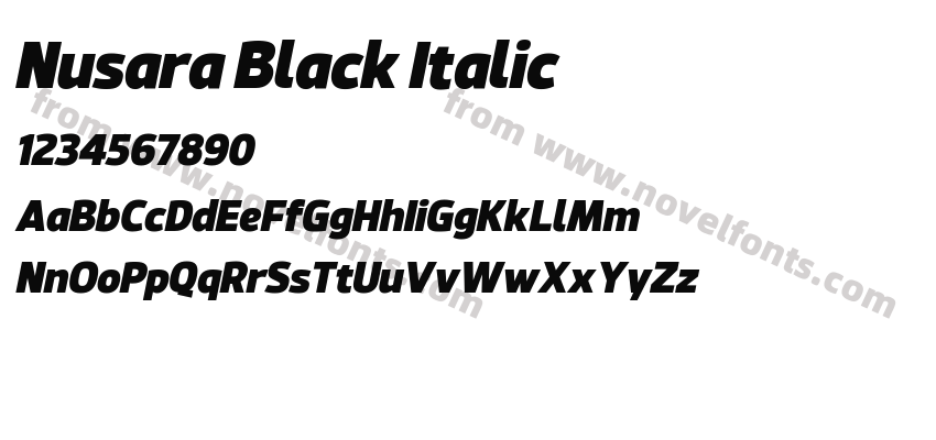Nusara Black ItalicPreview