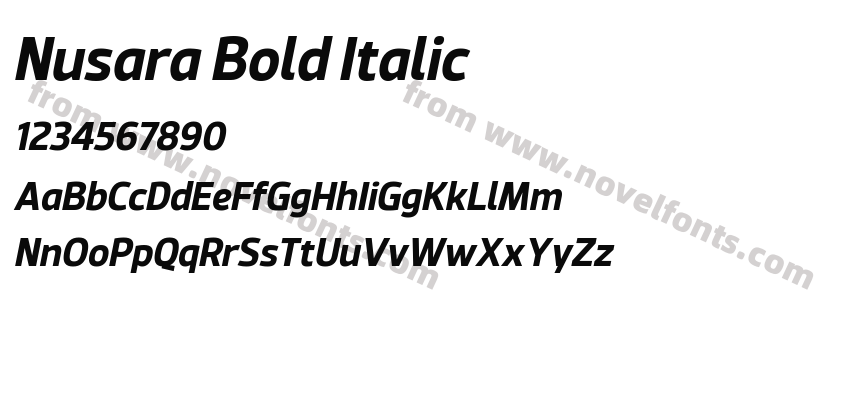 Nusara Bold ItalicPreview