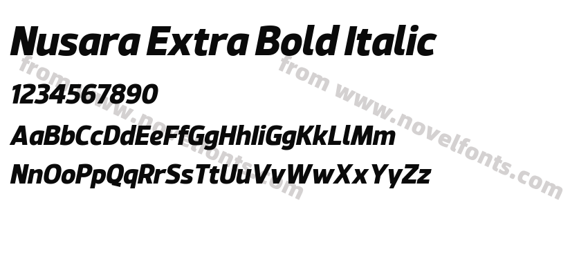 Nusara Extra Bold ItalicPreview