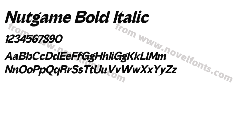 Nutgame Bold ItalicPreview