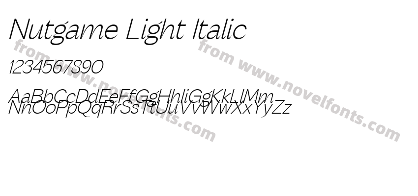 Nutgame Light ItalicPreview