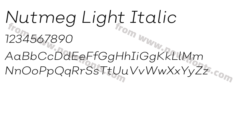Nutmeg Light ItalicPreview