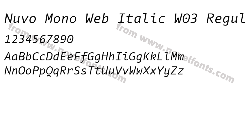 Nuvo Mono Web Italic W03 RegularPreview