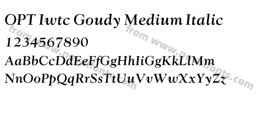 OPT Iwtc Goudy Medium ItalicPreview