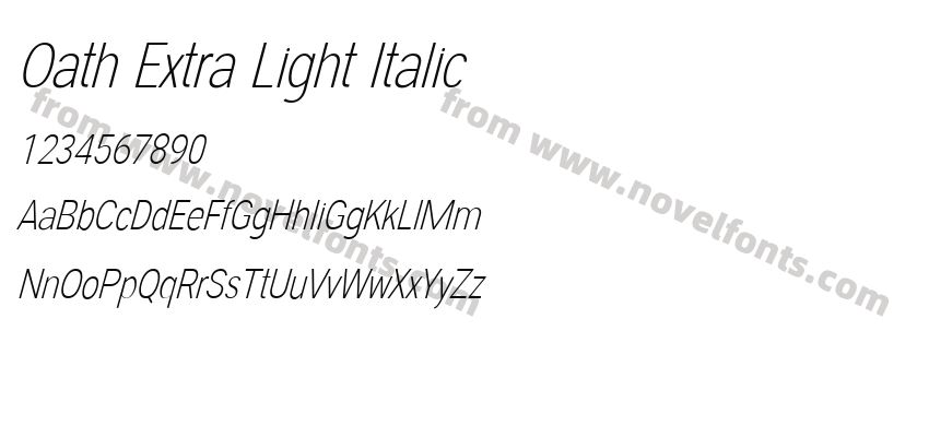 Oath Extra Light ItalicPreview