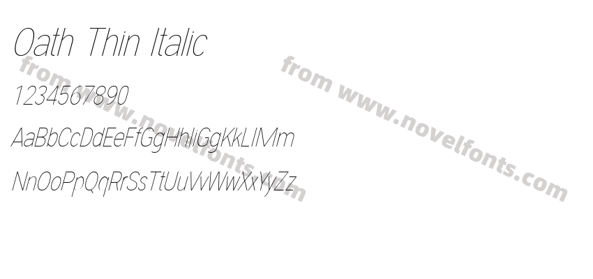 Oath Thin ItalicPreview
