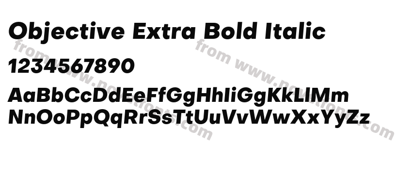 Objective Extra Bold ItalicPreview