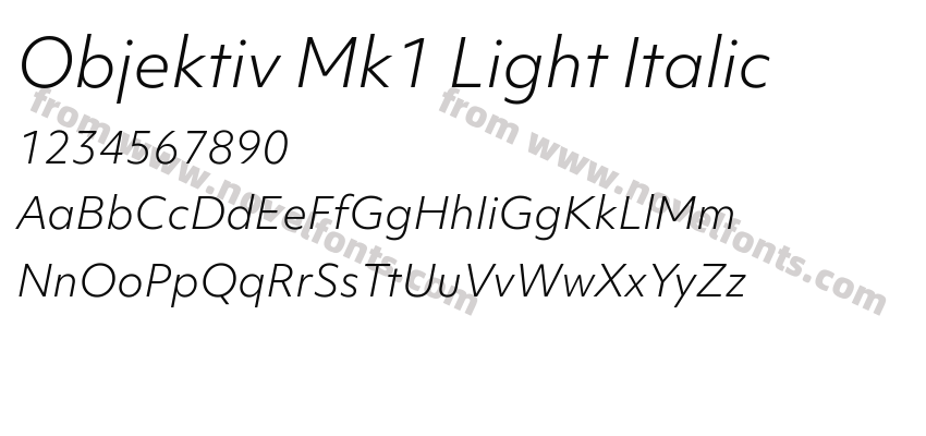 Objektiv Mk1 Light ItalicPreview
