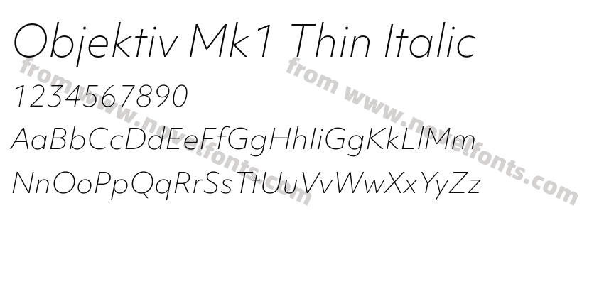 Objektiv Mk1 Thin ItalicPreview