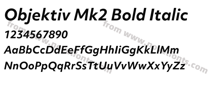 Objektiv Mk2 Bold ItalicPreview