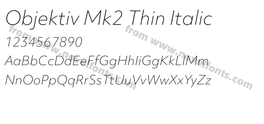 Objektiv Mk2 Thin ItalicPreview