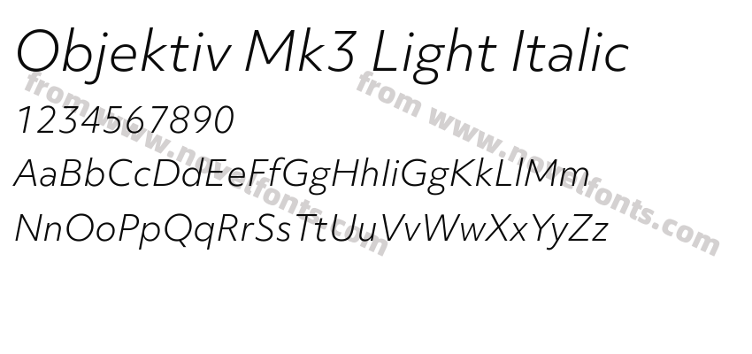 Objektiv Mk3 Light ItalicPreview