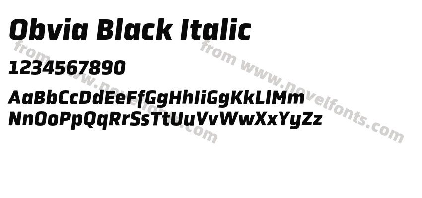 Obvia Black ItalicPreview