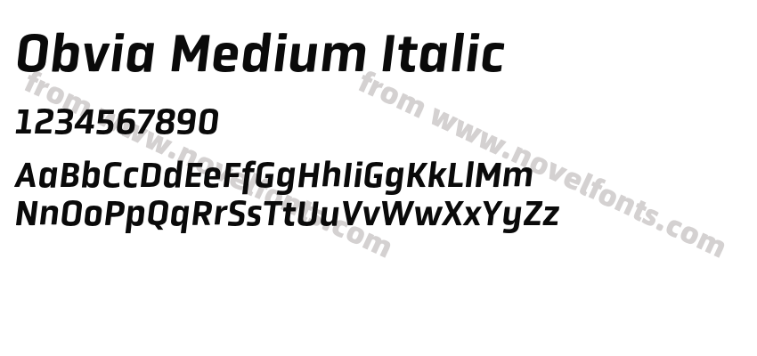 Obvia Medium ItalicPreview