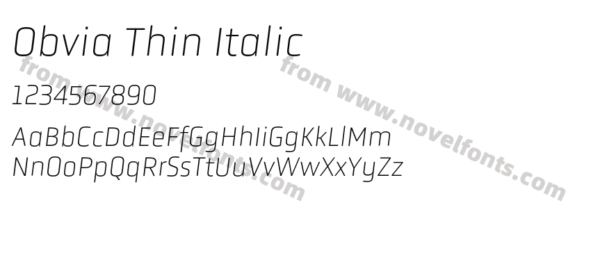 Obvia Thin ItalicPreview
