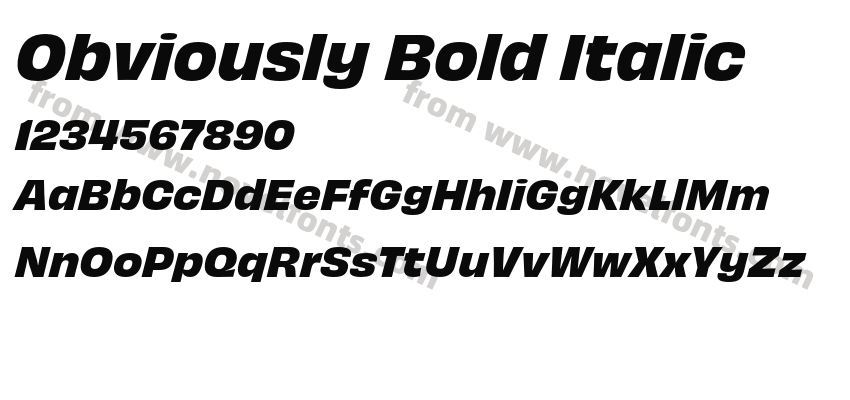 Obviously Bold ItalicPreview