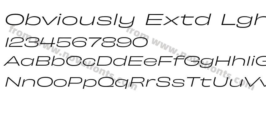 Obviously Extd Lght ItalicPreview